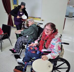 Activities for Adults with Disabilities - Participant Playing Drums