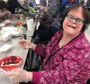 Activities for Adults with Disabilities - Participant on Healthy Snack Class
